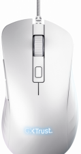 Trust GXT924W YBAR+/Herní/Optická/Pro praváky/25 600 DPI/Drátová USB/Bílá