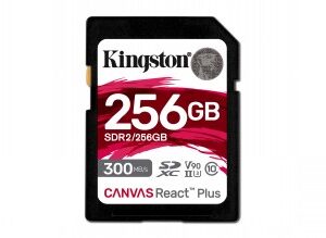 Kingston paměťová karta 256GB Canvas React Plus SDXC UHS-II 300R/260W U3 V90 for Full HD/4K/8K