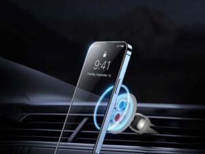 SUPORT AUTO Baseus C01 pt. SmartPhone, fixare grila ventilatie, prindere magnetica telefon, rotatie 360 grade, crem "SUCC000102" - 6932172612184