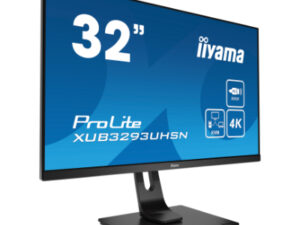 iiyama ProLite XUB3293UHSN-B5 - LED monitor - 32" (31.5" zobraziteln�) - 3840 x 2160 4K @ 60 Hz - IPS - 350 cd/m2 - 1000:1 - 4 ms - HDMI, DisplayPort, USB-C - reproduktory - matn� �er�
