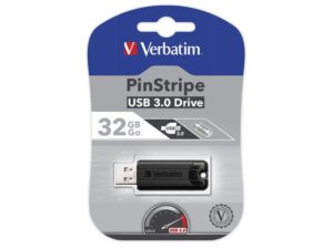 MEMORIE USB VERBATIM PINSTRIPE 32GB USB 3.0 NEGRU "49317" (TIMBRU VERDE 0.03 LEI)