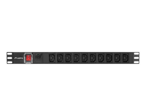 Lanberg listwa zasilająca rack PDU 19" 1U 10A 10x IEC C13 2m czarna C14 - Image 2