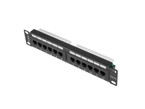 Lanberg Patch Panel 12 port 1U 10" kat.5E UTP czarny