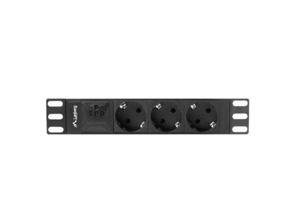 Lanberg listwa zasilająca rack PDU 10" 1U 10A 2m 3x Schuko czarna C14 - Image 3