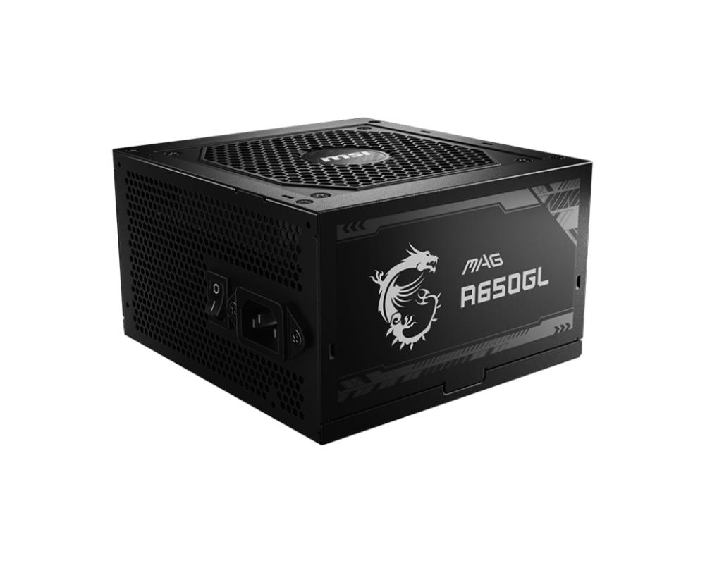 MSI zdroj MAG A650GL/ 650W/ ATX/ akt. PFC/ 7 let celk. záruka/ 120mm fan/ modulární kabeláž/ 80PLUS Gold