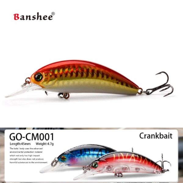 Vobleris Banshee Crankbait 45mm 4.7g GO-CM001 Red, Plūdrus - Image 3