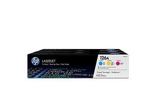 HP (126A) Tri-pack CF341A  žlutá, azurová, purpurová - 1 000 stran