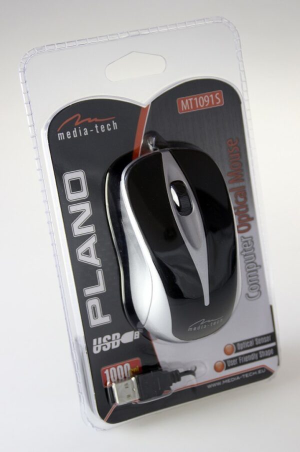 Juhtmega hiir MEDIATECH MT1091S PLANO - Optical mouse