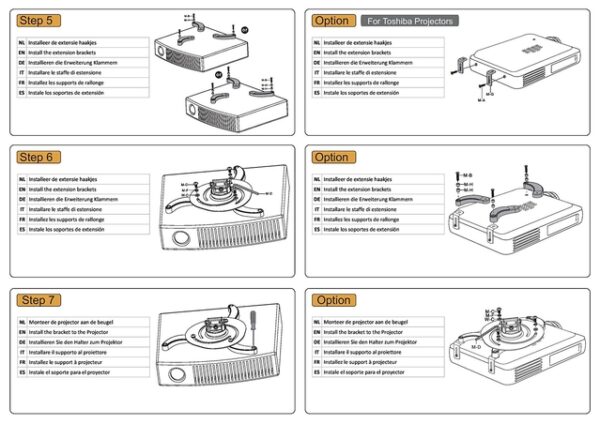 Neomounts BEAMER-C200 bracket - full-motion - for projector - silver - Image 9