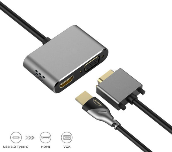 Platinet adapter USB-C - HDMI/VGA (45224) - Image 4