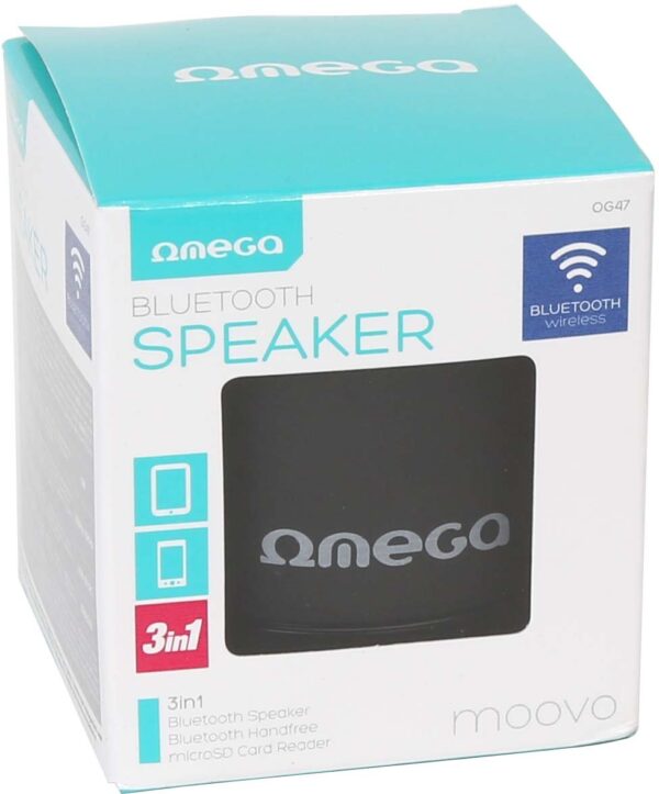 Omega wireless speaker Bluetooth V3.0 Alu 3in1 OG47B, black (42643)