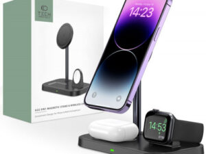 Tech-Protect wireless charger QI15W A22 3in1 Magnetic MagSafe, black
