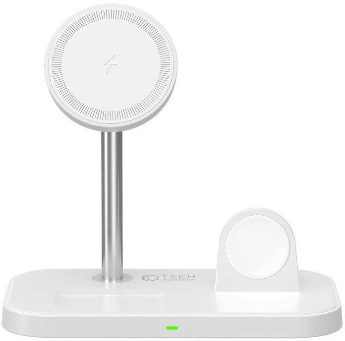 Tech-protect wireless charger QI15W A22 3in1 Magnetic MagSafe, white - Image 4