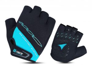 MANUSI B-RACE CU GEL NEGRU/TURCOAZ, M