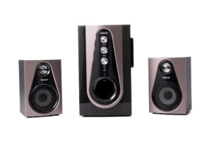 BOXE SPACER 2.1, RMS: 30W (2 x 5W + 20W), bluetooth telecomanda wireless, control volum, bass, treble, subwoofer lemn MDF, radio FM, USB stick, card SD,220V, RCA, "SPSK-21BT-PARIS" (timbru verde 4.00 lei)