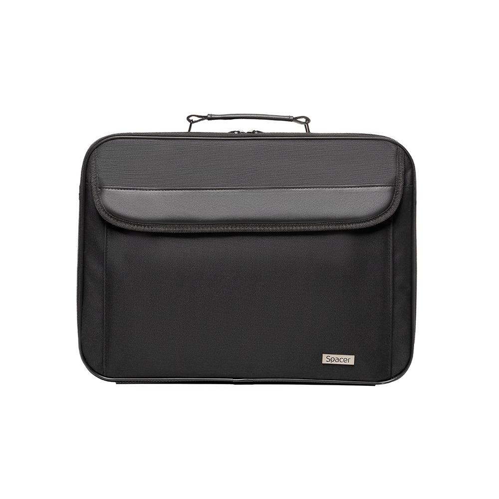 GEANTA SPACER, pt. notebook de max. 16", 1 compartiment, buzunar frontal, buzunar dorsal cu velcro, waterproof, nylon, negru, "Fritz", "SPM7939" (EAN: 5949046600056)