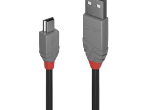 CABLU alimentare si date Lindy pt.smartphone  Mini-USB (T) la USB 2.0 (T), 0.5 m, PVC, negru, "LY-36721" (timbru verde 0.08 lei)