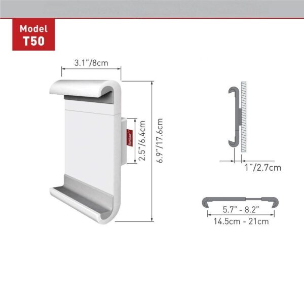 SUPORT de perete BARKAN, pt 1 TV/monitor plat, diag. max 7 inch, rotatie, max tablete, "T50"