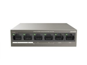SWITCH PoE Tenda fara management 6 porturi (4 x FE PoE, 2 x FE) IEEE 802.3at/af, carcasa metalica, rackabil "TEF1106P-4-63W" (timbru verde 2 lei)