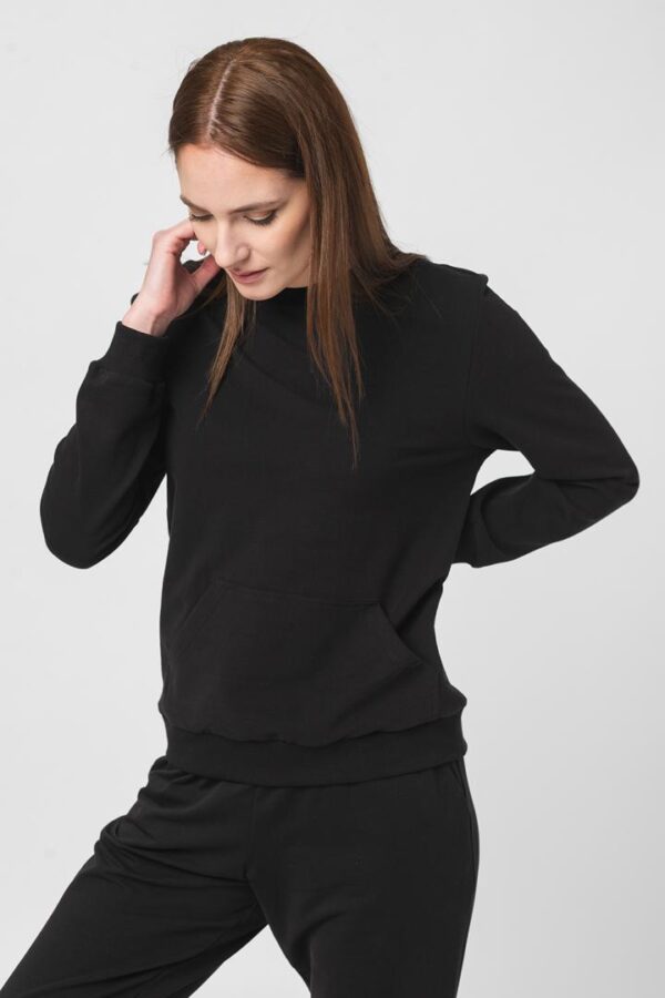 BLUZA COTON CASUAL FEMEI BLACK-L - Image 3