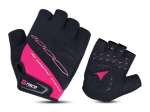 MANUSI B-RACE CU GEL NEGRU/FUXIA, M