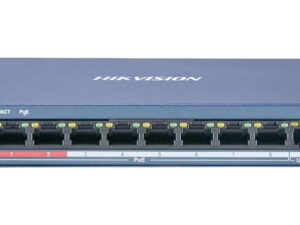 SWITCH PoE HIKVISION,  port 10/100 x 8, unmanaged, nerackabil, carcasa metalica, "DS-3E0109P-E(C)" (timbru verde 2 lei)