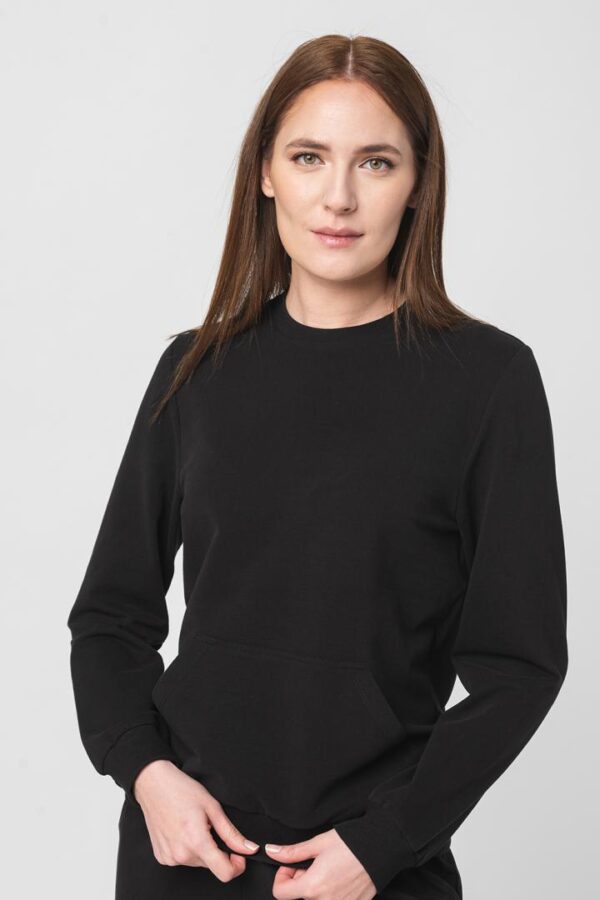 BLUZA COTON CASUAL FEMEI BLACK-L - Image 4