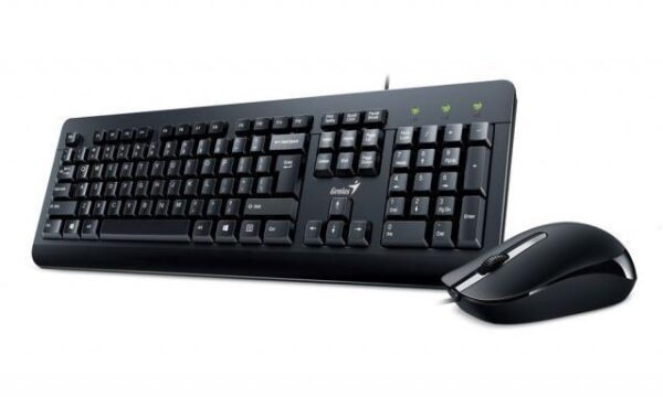 KIT wired GENIUS USB, tastatura 104 taste (concave) + mouse optic 1000dpi, 3 butoane, black, "KM-160" "31330001413"  (timbru verde 0.8 lei)