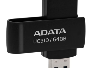 MEMORIE USB 3.2 ADATA 64 GB, protectie slide laterala, carcasa plastic, negru, "UC310-64G-RBK" (timbru verde 0.03 lei)