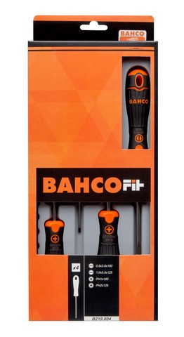 Screwdrivers set 4 pcs BahcoFit PH1/2 + slotted SL3/5,5