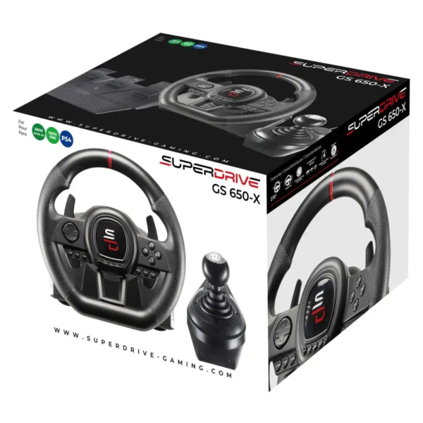 Subsonic SA5658 Gaming Controller Black USB Steering wheel + Pedals + Joystick PlayStation 4, Xbox One, Xbox One S, Xbox One X, Xbox Series S, Xbox Series X - Image 9