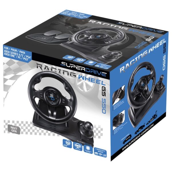 SUPERDRIVE Sada volantu, pedálů a řadící páky GS550/ PS4/ Xbox One/ Xbox Series X/S / PC