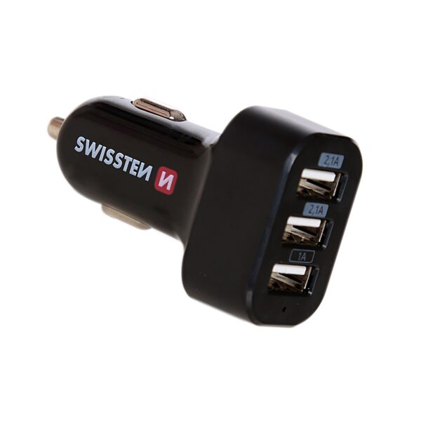 Swissten Tripple Premium Car charger 5.2A USB 2.1A + 2.1A + 1A - Image 2