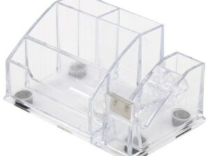 Pencil case Forpus, transparent, empty, 4, with adhesive tape holder 1005-019