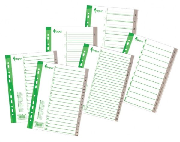 Divider Forpus Maxi, 245x297mm, numbers 1-12, plastic