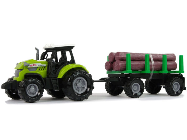 Green Tractor Trailer Logs Wood Farm Sound - Image 2