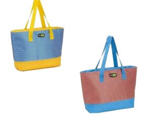 Termiskā soma Beach Tote asorti, sarkana-zila/zila-dzeltena