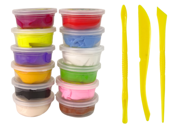 Creative Play Dough Set Cups 12 Colours - Image 3