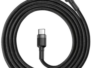 CABLU alimentare si date Baseus Cafule, Fast Charging Data Cable pt. smartphone, USB Type-C la USB Type-C 3A / 60W, 1m, gri + negru "CATKLF-GG1" (timbru verde 0.08 lei) - 6953156285200