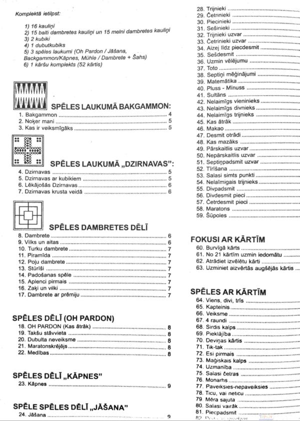 PIATNIK Board game set 100 Games (In Latvian, Russian lang.) - Image 3