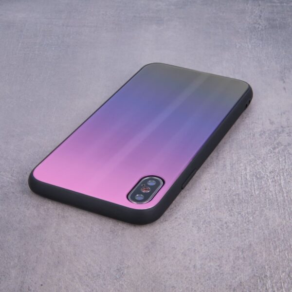 Mocco Aurora Glass Silicone Back Case for Apple iPhone 6 Plus / 6S Plus Pink - Black - Image 5