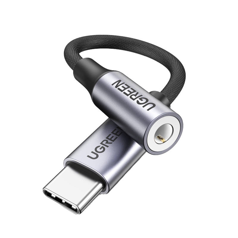 CABLU audio Ugreen, "AV161", USB Type-C (T) la 3.5 mm jack (M), lungime 15cm, gri "80154" (timbru verde 0.08 lei) - 6957303881543