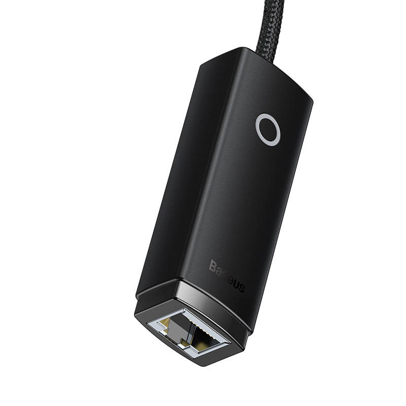 ADAPTOR RETEA Baseus Lite, USB Type-C to RJ-45 Gigabit LAN, LED, negru "WKQX000301" (timbru verde 0.18 lei) - 6932172606114 - Image 8