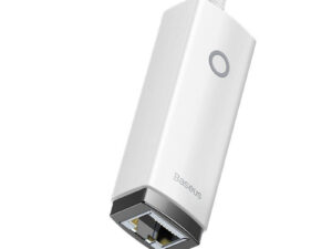 ADAPTOR RETEA Baseus Lite, USB 2.0 to RJ-45 Gigabit LAN Adapter, LED, alb "WKQX000102" (timbru verde 0.18 lei)  - 6932172606060