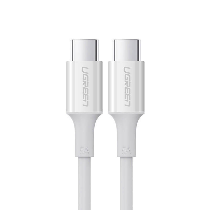 CABLU alimentare si date Ugreen, "US300", Fast Charging Data Cable pt. smartphone, USB Type-C la USB Type-C, 5A, 1m, alb "60551" (timbru verde 0.08 lei) - 6957303865512 - Image 2