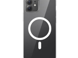 Phone case Baseus Magnetic Crystal Clear for iPhone 12 (transparent) with all-tempered-glass screen protector and cleaning kit