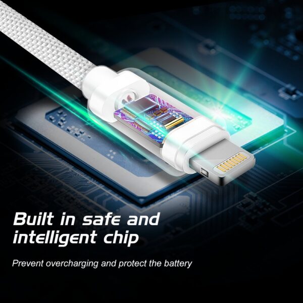 Swissten Textile Universal Quick Charge 3.1 USB-C to Lightning Data and Charging Cable 2m - Image 3