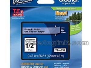 Brother laminated tape TZe-131 - Black on clear