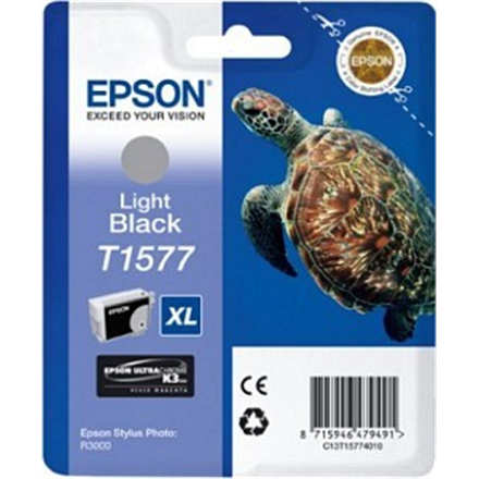 Epson T1577 - 25.9 ml - gr�svart - original - blister - bl�ckpatron - f�r Stylus Photo R3000