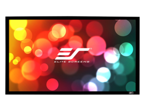 ELITE SCREENS plátno v pevném rámu 100" (254cm)/ 16:9/ 124,5×221,4cm/ gain 1.1/ rám černý 6cm